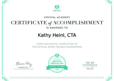 Crystal River Cruises Certificate
