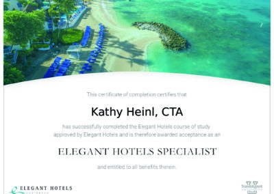 Elegant Hotels Certificate