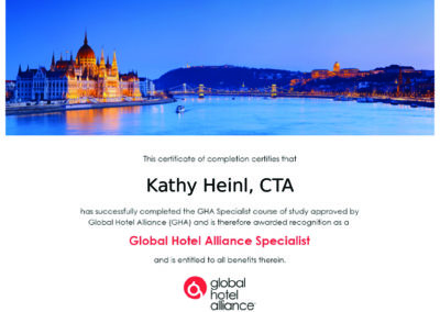 Global Hotel Alliance Certificate