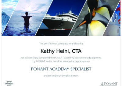 Ponant Academy Certificate